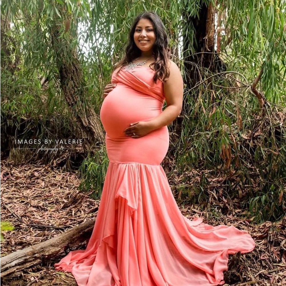 Sew Trendy Coral ElegantMaternity Dress